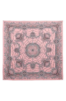 Etro Foulard Paisley Square Silk Scarf in Pink