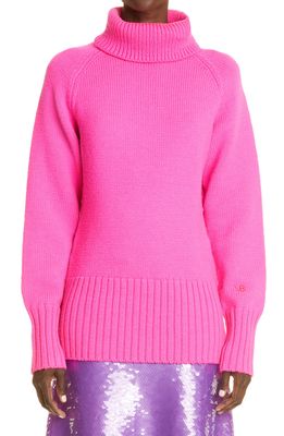 Victoria Beckham Wool Turtleneck Sweater in Pink