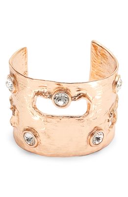 Karine Sultan Embellished Crystal Cuff Bracelet in Rose Gold