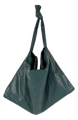 KASSL Small Square Oiled Canvas Bag in Forest