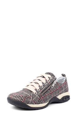 Therafit Sienna Sneaker in Beige Plaid Fabric