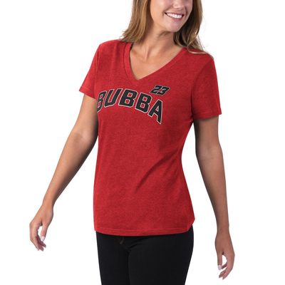 Women's G-III 4Her by Carl Banks Red Bubba Wallace A Game V-Neck T-Shirt