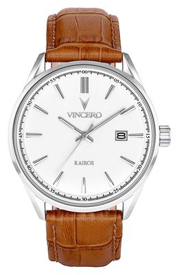 Vincero Kairos Leather Strap Watch