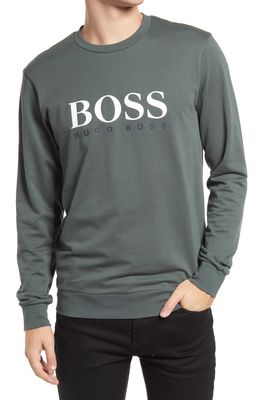 BOSS Essential Graphic Sweatshirt in Dark Green