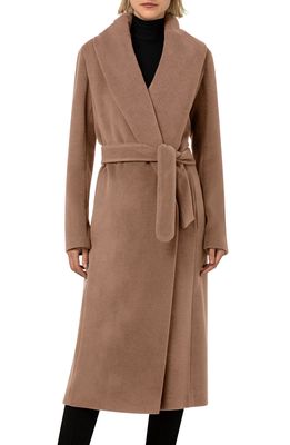 Akris punto Belted Wool & Cashmere Coat in Camel