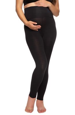 Felina Stretch Modal Maternity Leggings in Black