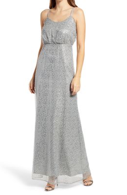 Chi Chi London Sequined Maxi Gown in Sea Foam