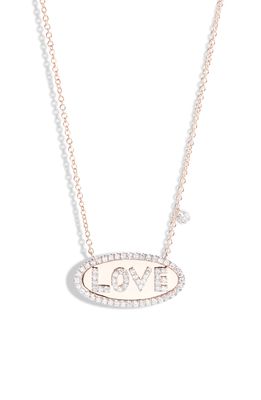 Meira T Love Diamond Pendant Necklace in Rose Gold