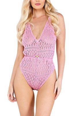Roma Confidential Pointelle Bodysuit in Pink