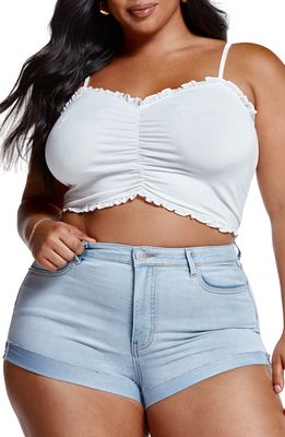 Fashion to Figure Rib Camisole Crop Top in Ivory