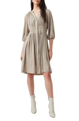 French Connection Cora Pleat Waist Dress in Soft Truffle