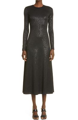 St. John Evening St. John Collection Sequin Knit Fit & Flare Dress in Black