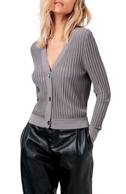 AS by DF Mercury Ribbed Cardigan in Ice