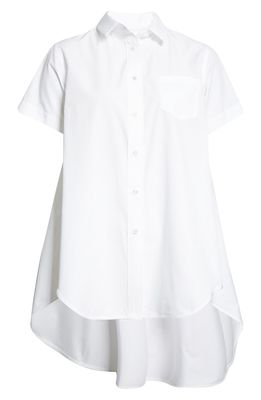 Sacai Extended Hem Poplin Shirt in White