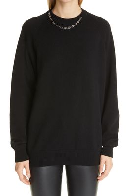 Givenchy G-Link Chain Collar Cashmere Sweater in Black