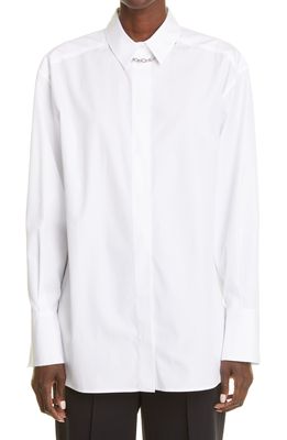 Givenchy Chain Detail Cotton Poplin Blouse in White