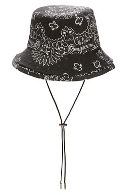 Sacai Bandana Print Double Brim Bucket Hat in Black