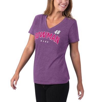 Women's G-III 4Her by Carl Banks Purple Alex Bowman A Game V-Neck T-Shirt