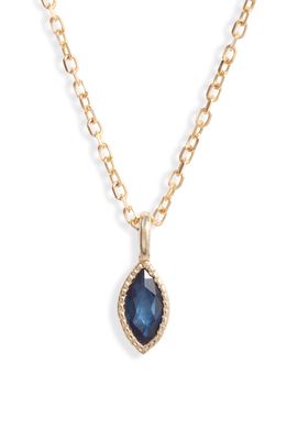Jennie Kwon Designs Marquise Sapphire Pendant Necklace in 14K Yellow