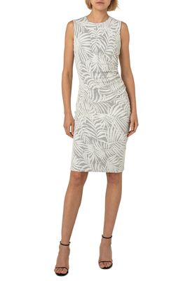 Akris punto Palm Jacquard Knit Sheath Dress in Cream-Black