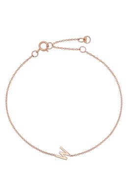 BYCHARI Initial Pendant Bracelet in 14K Rose Gold-W