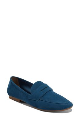 Aerosoles Hour Penny Loafer Flat in Blue Suede
