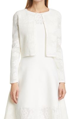 Milly Floral Mesh Cardigan in White