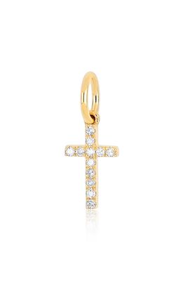 EF Collection Diamond Cross Charm in Yellow Gold/Diamond