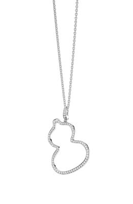 Qeelin Medium Wulu Diamond Pendant Necklace in White Gold