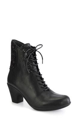 CLOUD Jalil Chunky Heel Lace-Up Boot in Black