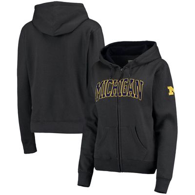 COLOSSEUM Women's Charcoal Michigan Wolverines Arched Name Full-Zip Hoodie