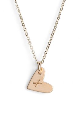 Nashelle 14k-Gold Fill Initial Mini Heart Pendant Necklace in Gold/X