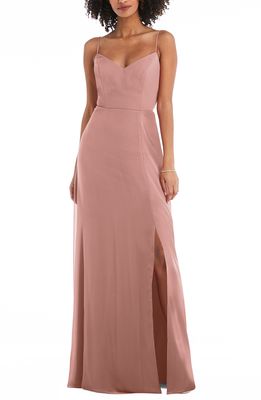 After Six Tie Back Cutout Chiffon Gown in Desert Rose