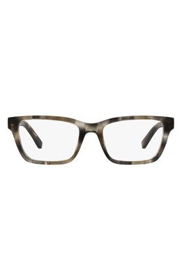 Tory Burch 50mm Rectangular Optical Glasses in Striped Olive /Demo Lens