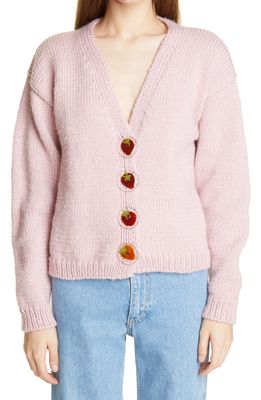 Lirika Matoshi x Dauphinette Oversize Mohair Blend Cardigan in Blush