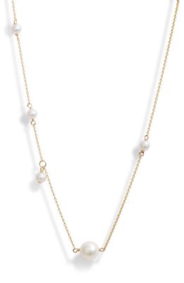 Poppy Finch Mixed Pearl Station Necklace in 14Kyg