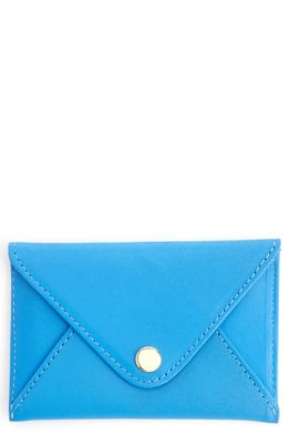 ROYCE New York Leather Envelope Card Holder in Light Blue