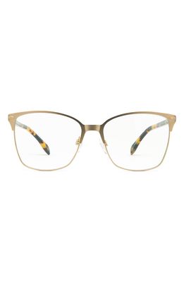 MITA SUSTAINABLE EYEWEAR 54mm Cat Eye Blue Light Blocking Glasses in Gold/Clear