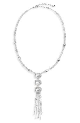 CRISTABELLE Fringe Y-Necklace in Crystal/rhod
