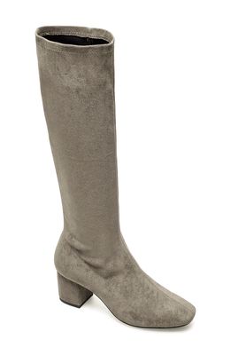 Silent D Comess Knee High Boot in Taupe Stretch Microsuede