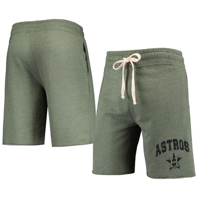 Men's Concepts Sport Heathered Olive Houston Astros Mainstream Tri-Blend Shorts in Green