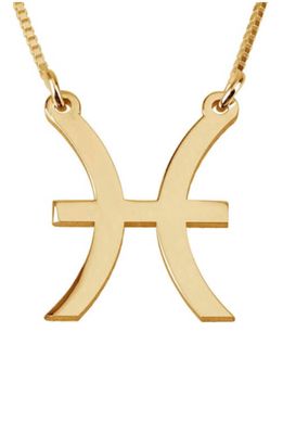 MELANIE MARIE Zodiac Pendant Necklace in Gold Plated - Pisces