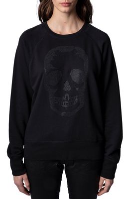 Zadig & Voltaire Skull Cotton & Modal Sweatshirt in Noir