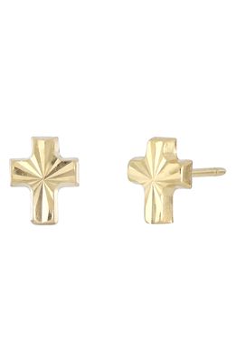 Bony Levy 14K Gold Textured Cross Stud Earrings in 14K Yellow Gold
