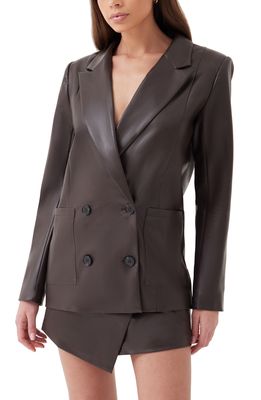 4th & Reckless Cappucine Faux Leather Blazer in Truffle Pu