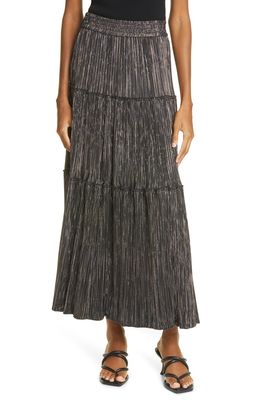 A.L.C. Thea II Pleated Skirt in Black/Gold/Silver