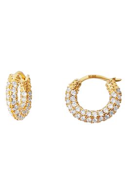 The M Jewelers The Tiny Sadie Pave Hoop Earrings in Gold