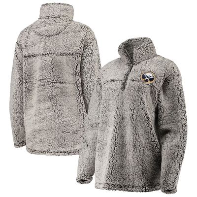 Women's G-III 4Her by Carl Banks Gray Buffalo Sabres Sherpa Quarter-Zip Pullover Jacket