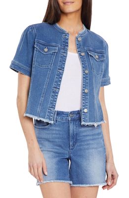 NYDJ Short Sleeve Raw Edge Denim Jacket in Astral