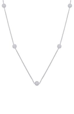 Sara Weinstock Reverie Pave Diamond Station Necklace in 18K White Gold